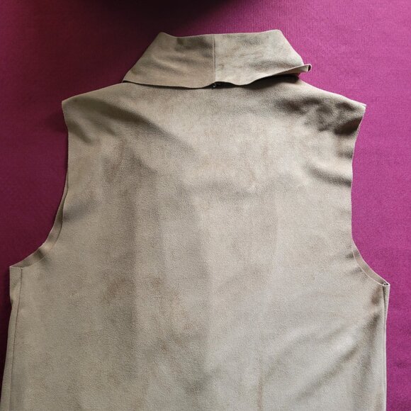 mng | Faux Suede Camel Vest | Womens Medium | Longline - Picture 2 of 8